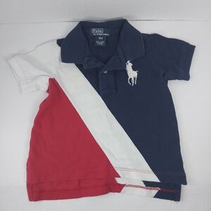 Polo Ralph Lauren Baby/toddler size 12M Blue Red Short Sleeve Big Pony Polo 5